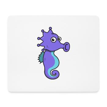 Mer cheval cadeau comique mer animal plage d'été - Tapis de souris (format paysage) - blanc - Devant