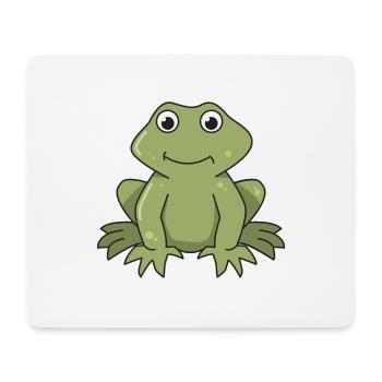 Cadeau grenouille bande dessinée animal vert nature amphibie - Tapis de souris (format paysage) - blanc - Devant