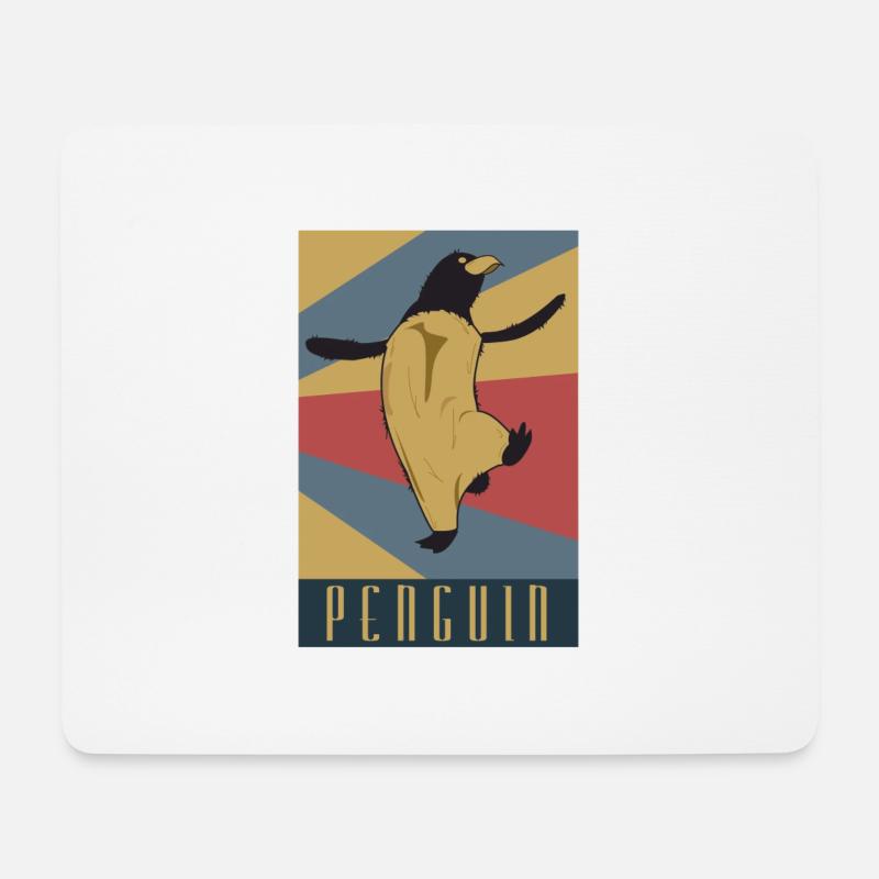 Pinguin Retro Geschenk Idee - Mousepad (Querformat) - Weiß