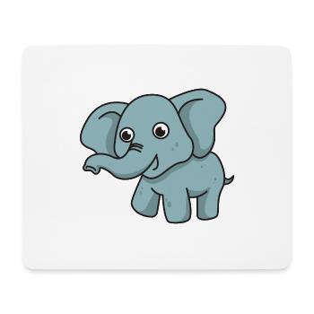 Elephant cartoon gift animal child proboscis cute - Mouse Pad (horizontal) - white - Front