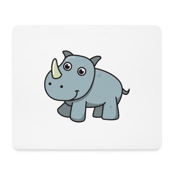 Nashorn Comic Tier Geschenk Afrika Nashörner Kind - Mousepad (Querformat) - Weiß - Vorne