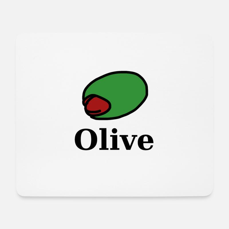 Olive Grün Frucht Mandel Paprika - Mousepad (Querformat) - Weiß