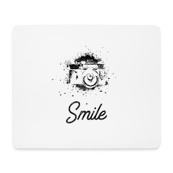 Smile Retro Kamera Bitte Lächeln - Mousepad (Querformat) - Weiß - Vorne