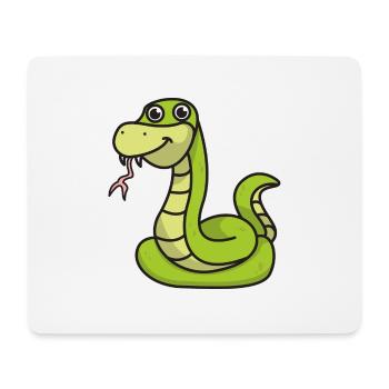 Schlange Comic Geschenk Tier Schlangen grün - Mousepad (Querformat) - Weiß - Vorne