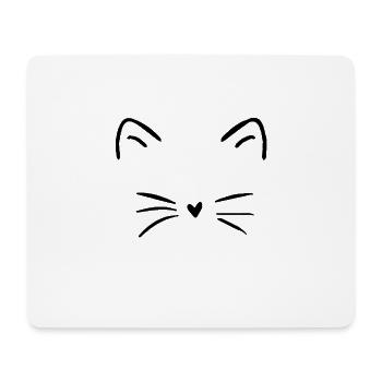 Katze Cat Kätzchen Kitten Fellnase Schnurrhaare - Mousepad (Querformat) - Weiß - Vorne
