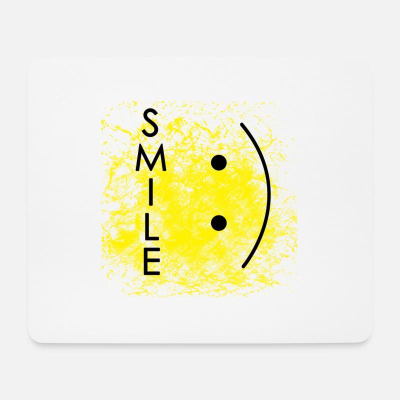 Smile - Mousepad (Querformat) - Weiß