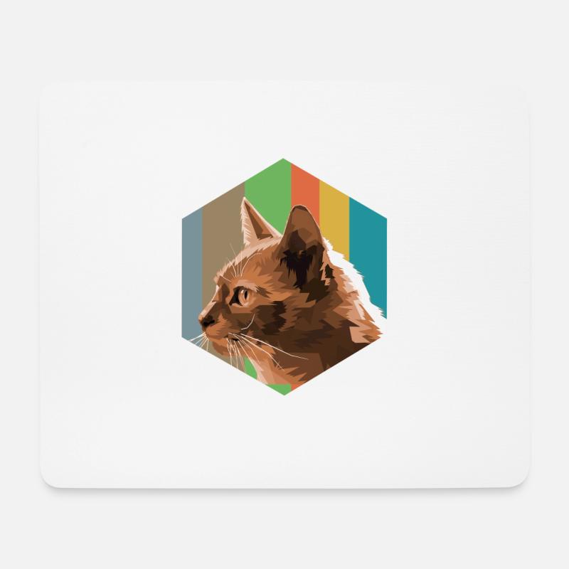 Animal design shirt cat - Mouse Pad (horizontal) - white