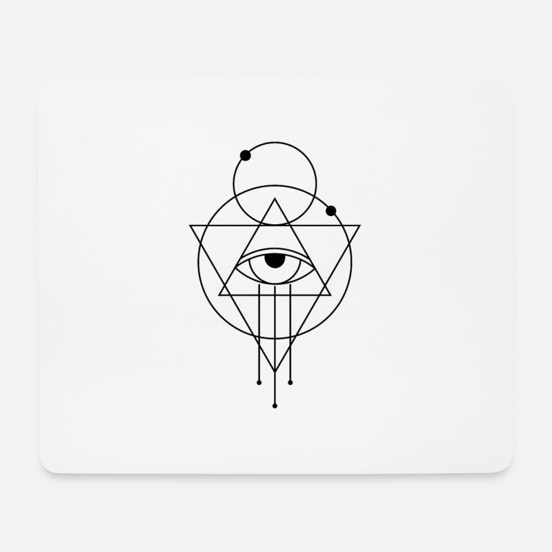 Schwarzes Auge Dreieck Kreis Ägyten Mythologie - Mousepad (Querformat) - Weiß