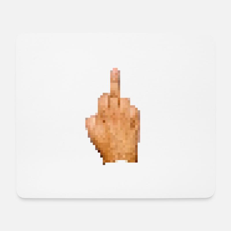 Mittelfinger Pixel Zensiert - Mousepad (Querformat) - Weiß