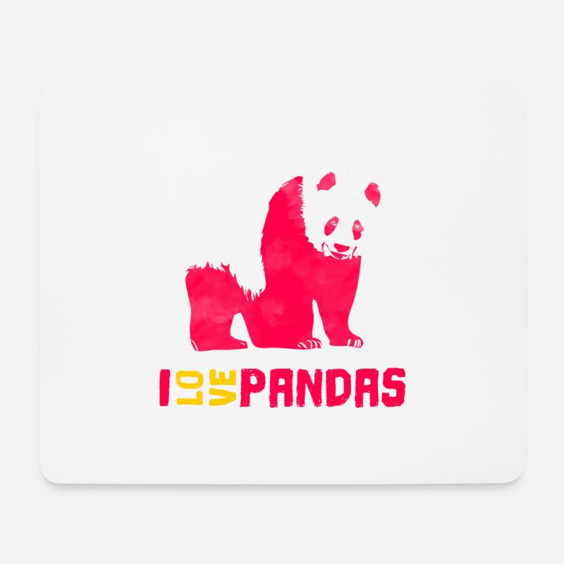 I love Pandas - Mousepad (Querformat) - Weiß