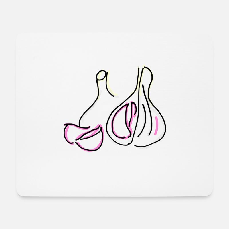 Knoblauch - Mousepad (Querformat) - Weiß