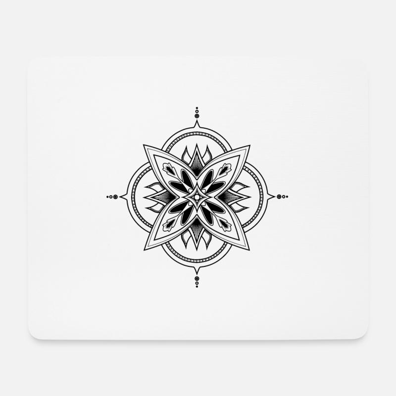 Mandala - Mousepad (Querformat) - Weiß