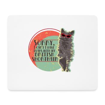 Britsch Shorthair mit Sonnenbrille Geschenk - Mousepad (Querformat) - Weiß - Vorne
