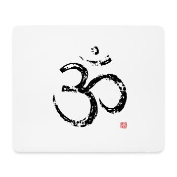 OM peinture noire - Tapis de souris (format paysage) - blanc - Devant