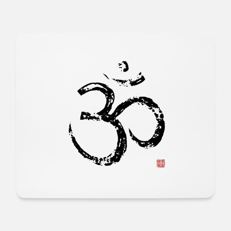 OM painting Black - Mousepad (Querformat) - Weiß