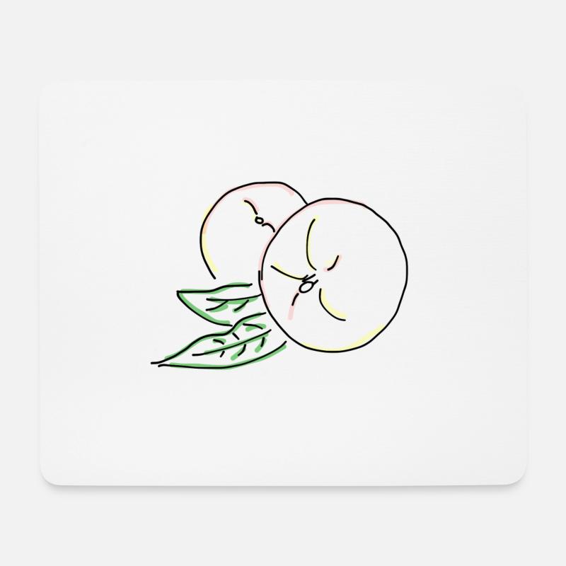 Pfirsich - Mousepad (Querformat) - Weiß