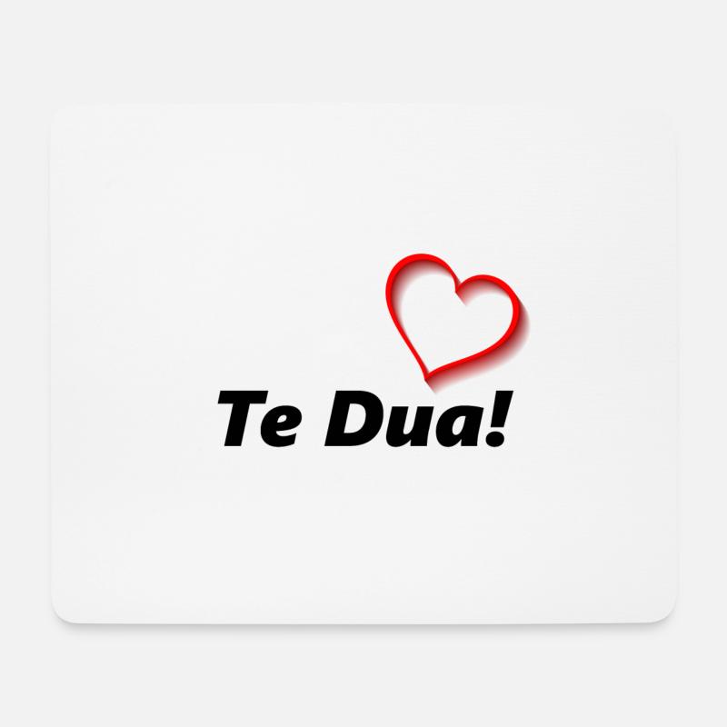 Te Dua <3 Liebe dich - Mousepad (Querformat) - Weiß