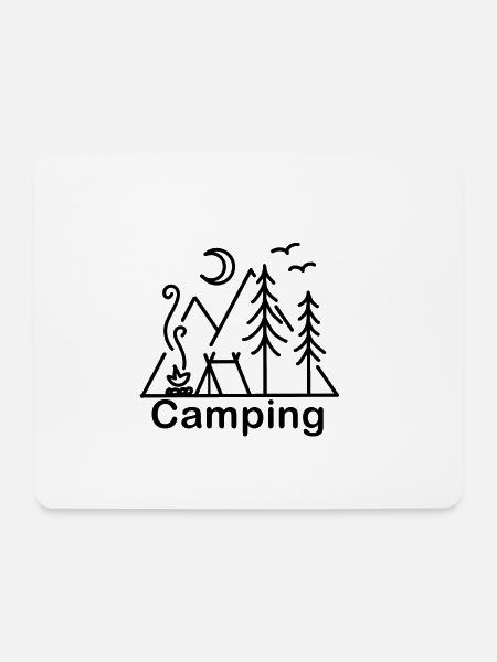 Camping Natur - Mousepad (Querformat) - Weiß