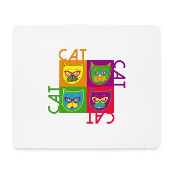 Cats with Eyeglasses Maine Coon Tiger Gift - Mouse Pad (horizontal) - white - Front