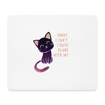 Doux cadeau de chat au clair de lune - Tapis de souris (format paysage) - blanc - Devant