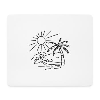 Beach sea sun palm trees - Mouse Pad (horizontal) - white - Front