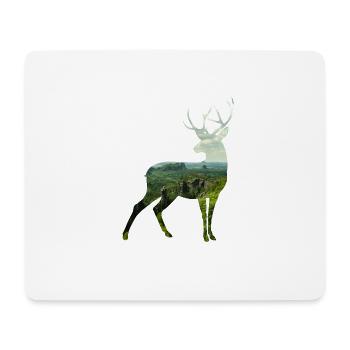 Hirsch Silhoutte - Mousepad (Querformat) - Weiß - Vorne