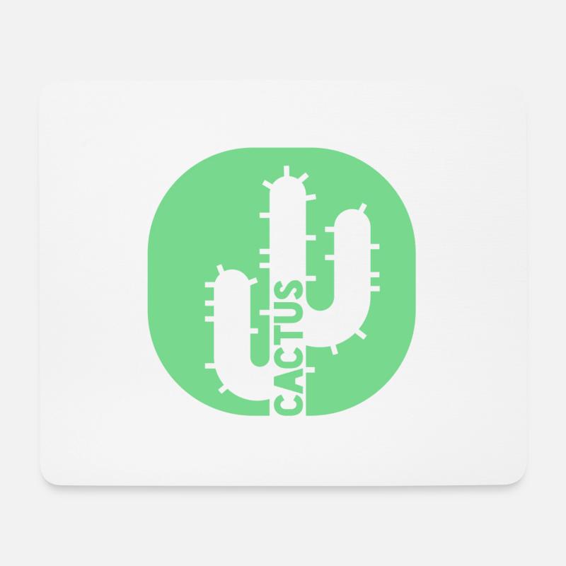 Kaktus Grün Cool - Mousepad (Querformat) - Weiß