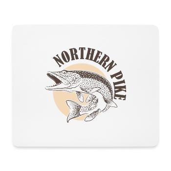 Poisson prédateur brochet Esocidae pêche pêcheur - Tapis de souris (format paysage) - blanc - Devant