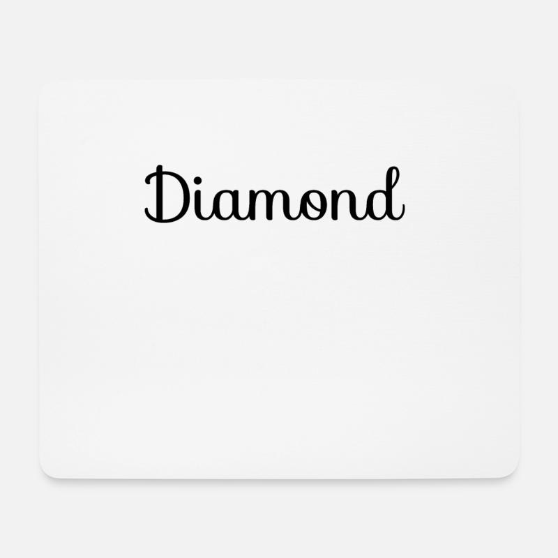 Diamond Diamant Kristall Wertvoll - Mousepad (Querformat) - Weiß