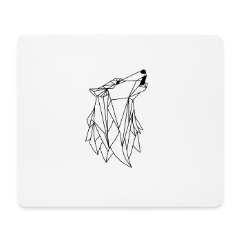Loup origami - Tapis de souris (format paysage) - blanc - Devant