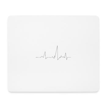 Herzschlag - Mousepad (Querformat) - Weiß - Vorne