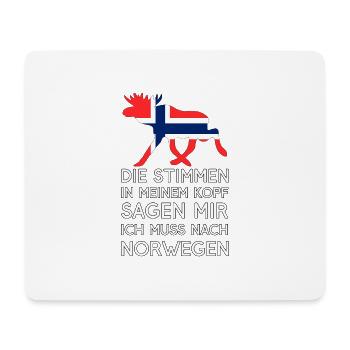Stimmen im Kopf - Ich muss nach Norwegen - Urlaub - Mousepad (Querformat) - Weiß - Vorne
