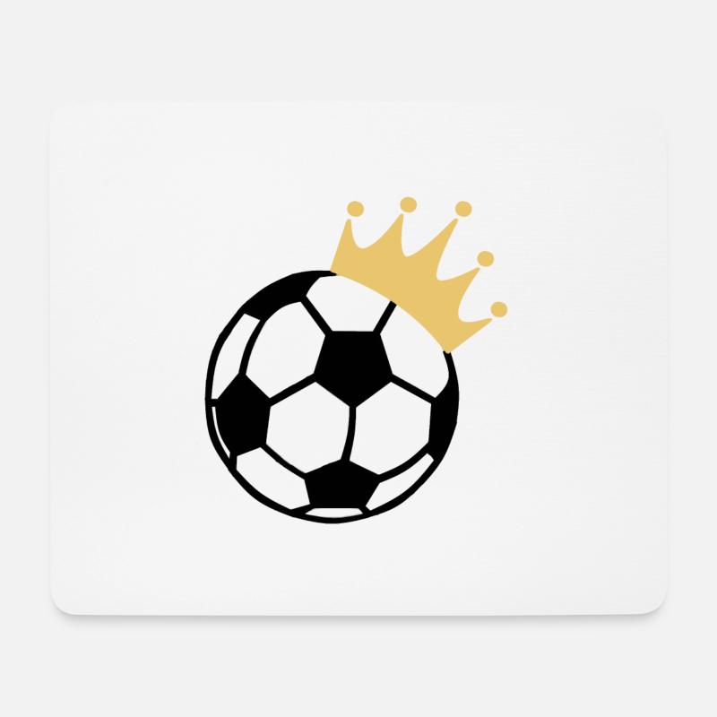 Fußball mit Krone - Mousepad (Querformat) - Weiß