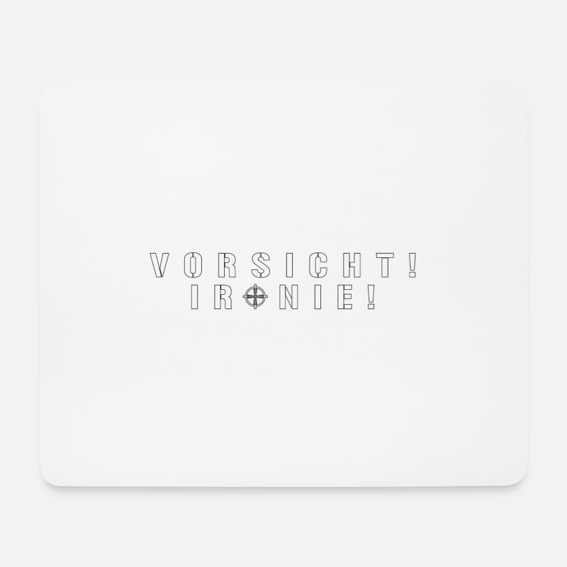 VORSICHT IRONIE (w) - Mousepad (Querformat) - Weiß