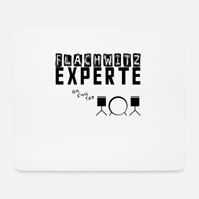 Flat joke expert black - Mouse Pad (horizontal) - white