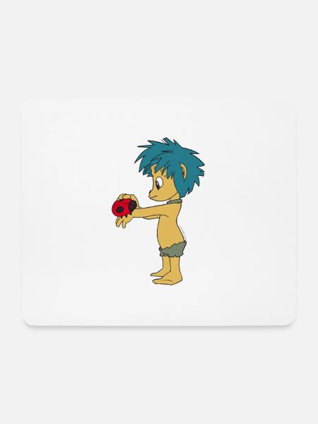 Plumps mit Marienkäfer - Mousepad (Querformat) - Weiß
