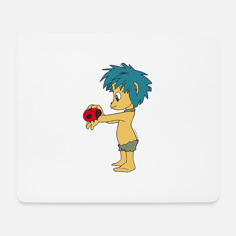 Plumps mit Marienkäfer - Mousepad (Querformat) - Weiß