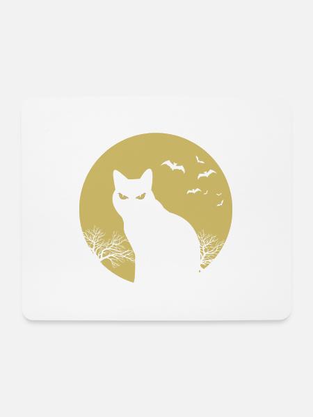 halloween Katze Mond - Mousepad (Querformat) - Weiß