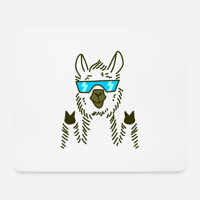 Lama - Mousepad (Querformat) - Weiß