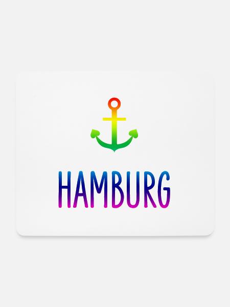 CSD Hamburg Anker Regenbogen Gay - Mousepad (Querformat) - Weiß