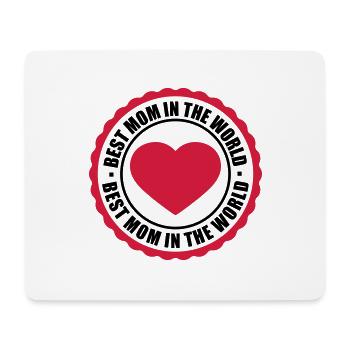 sticker sticker button circle round heart love mam - Mouse Pad (horizontal) - white - Front