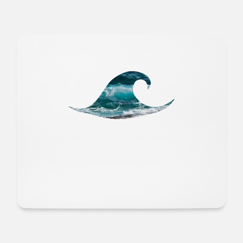 Welle Ozean Meer Surfen - Mousepad (Querformat) - Weiß