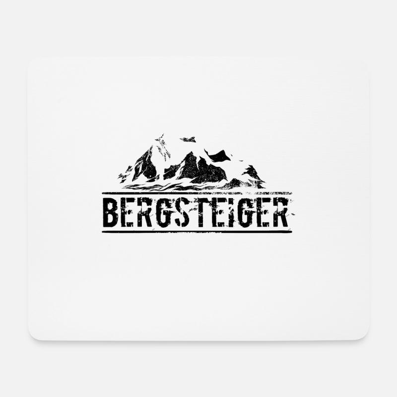 Bergsteiger Berge Silhouette Gipfelstürmer Natur - Mousepad (Querformat) - Weiß