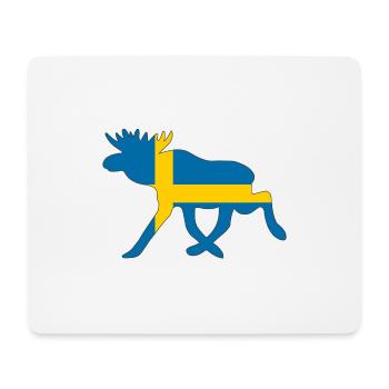 Suède / Elche Drapeau - Cadeau pour les vacances - Tapis de souris (format paysage) - blanc - Devant