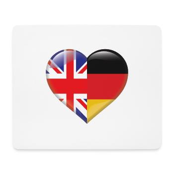 Coeur drapeau Angleterre Allemagne allemand cadeau - Tapis de souris (format paysage) - blanc - Devant