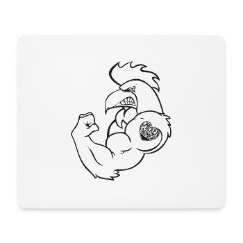 Chicken and rooster - strong rooster - Mouse Pad (horizontal) - white - Front