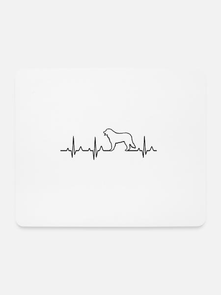 Berner Sennenhund Geschenk Idee Herzschlag Puls - Mousepad (Querformat) - Weiß