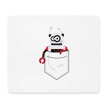 cute robot in pocket, shirt pocket printed - Mouse Pad (horizontal) - white - Front