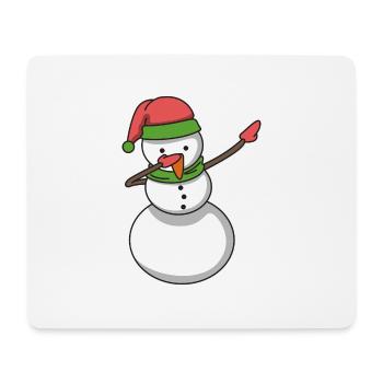 Snowman dabbing hip hop gift Christmas - Mouse Pad (horizontal) - white - Front