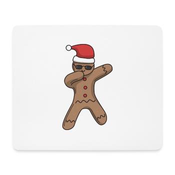 Gingerbread man dabbing Christmas gift cap - Mouse Pad (horizontal) - white - Front
